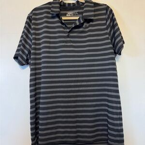 Men's Nike Golf Polo Shirt - Black and Gray Stripes